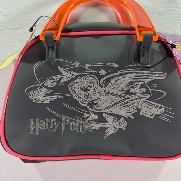 VERY RARE Vintage VTG y2k 2001 HP Harry Potter Winged Key Neon Sparkle Purse Bag - Picture 2 of 8